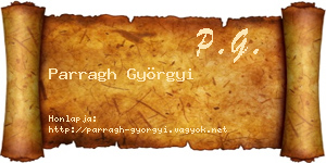Parragh Györgyi névjegykártya